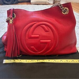 Gucci Red Leather Handbag